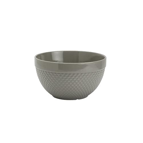 TTU Tabletops Gallery Hobnail Style 4 Piece Timeless Grey Stoneware Nesting Mixing Bowl Set for Baking and Cooking thumbnail 6