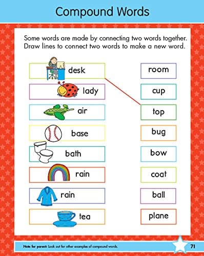First Grade Big Workbook Ages 6 - 7: 220+ Activities, Phonics, Spelling, Reading, Language Arts, Math, Space, Measurement and Time (Gold Stars Series) thumbnail 5