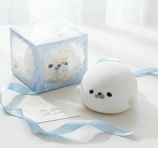 Jumbo Seal Squishy Toy, 4.7 Inch Ultra Slow Rising Cream Scented Kawaii Sea Lion,Stress Relief Squeeze Toy for Adults,Soft Sensory Squeeze Bun for Office Desk Party Favors(White) thumbnail 7