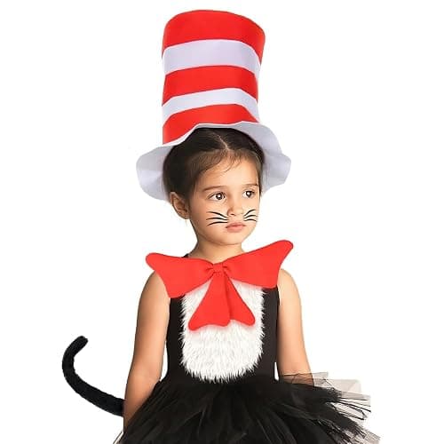 iZoeL Cat In The Hat Costume For Boys Girls World Book Day Costumes For Kids 2025 - Cat Character Wbd Fancy Dress Ideas For Childrens Hollaween Costume thumbnail 7