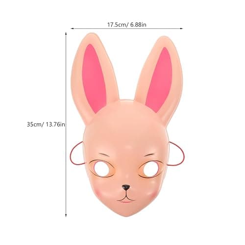 DEARMAMY Kitsune Bunny Mask - Easter Masquerade Rabbit Dress Up Mask for Masquerade Ball, Easter Party, Halloween thumbnail 2