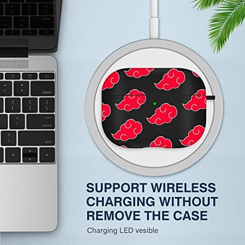 Maxjoy for Airpods Pro Case Cover, Anime Military Armor Series Full-Body Air Pod Pro Case, Secure Lock Protective Case for Apple AirPod, Wireless AirPod Pro Cases, Red Cloud thumbnail 4