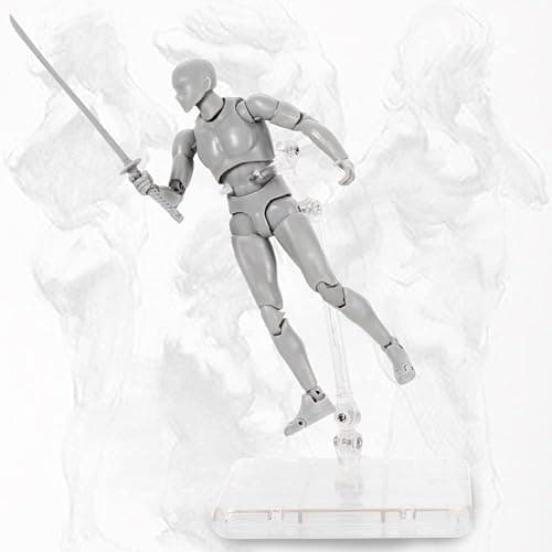 Haniforever Artists Manikin Art Mannequin Figures Supplies Drawing Tools,Small Drawing Figure Model for Sketching,Painting,Action Figure Set(Grey,Male) thumbnail 4