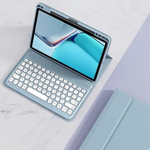 kaitesi Keyboard Case for iPad Pro 11 inch M4, Round Key Colour Detachable Bluetooth Keyboard and Pencil Holder for iPad Pro 11" 2024,Mint Green thumbnail 6
