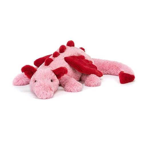 Jellycat Heart Dragon, 20 inches, Large, Pink and Red Plush Toy - Image 1