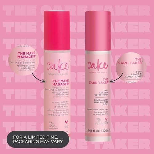 Cake Beauty 3-in-1 Leave in Conditioner, The Care Taker – Moisturizing & Softening – With Coconut Oil, Biotin, Soy & Rice Proteins – For Dry/Normal Hair Types – 4 Fl Oz / 120 mL (Packaging May Vary) thumbnail 2