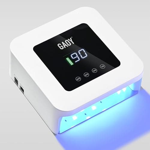 GAOY Cordless UV LED Nail Lamp for Gel Nails, Rechargeable UV Light, Professional Nail Dryer with 4 Timers, Automatic Sensor and Sensitive Mode for Fast Curing, White - Image 1