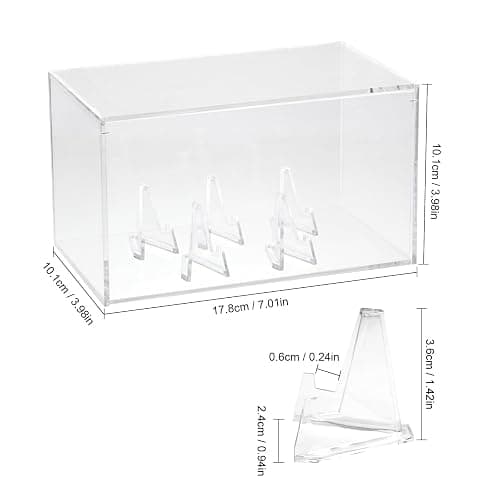 Kcgani 5 Ring Championship Ring Display Case, Clear Tournament Ring Holder Box, Acrylic Display Easel and Stand Holder for Multiple Rings Baseball Softball Football Cheer Leading Ring, Removable Door thumbnail 3