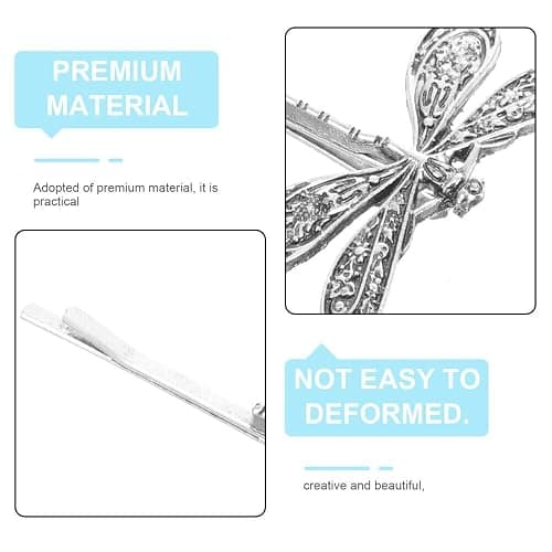 LALOCAPEYO 4 Pcs Of Antique Silver Retro One Line Dragonfly Hair Clip Dragonfly Bobby Barrettes Retro Hair Clip Metal Bobby Barrette Suitable for Various Occasions Such As Wedding Banquets and More thumbnail 5