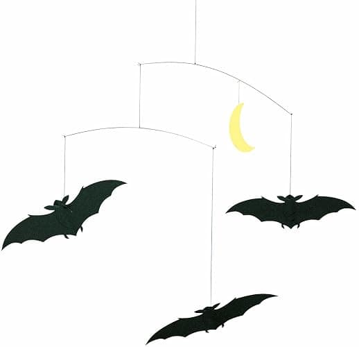 Lucky Bats Hanging Mobile - 20 Inches - High Quality Cardboard - Handmade in Denmark by Flensted - Image 1