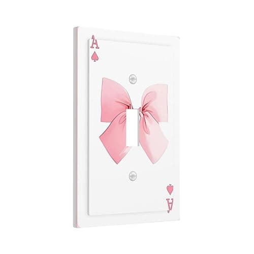 Funny Pink Bowknot 1 Gang Light Switch Cover Decorative Single Toggle Wall Plate Electrical Switchplate Standard Size Facplate for Kitchen Bathroom Bedroom Decor thumbnail 3