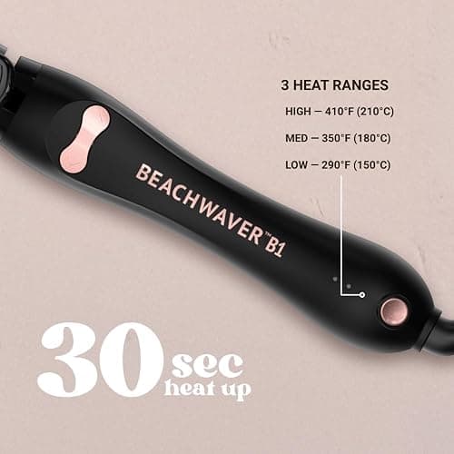 The Beachwaver Co. B1 Rotating Curling Iron - Midnight Rose | Automatic 1-Inch Ceramic Curling Iron - Most Common Barrel Size for All Hair Lengths! | Auto-Shut Off, Travel-Friendly, Dual Voltage thumbnail 3