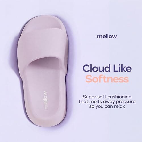 MellowSoft Cloud Slides for Women & Men, Thick Shock-Absorbing Sole | Ultra Soft CloudFoam Cushioning Slides, Lightweight Anti-Slip Recovery Sandals for Indoor & Outdoor Comfort thumbnail 4