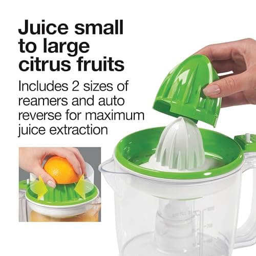 Proctor Silex Juicer Electric Citrus Juicer Machine, 34 oz., for Orange, Lemon, Grapefruit Juice, White and Green (66340) - White and Green thumbnail 3