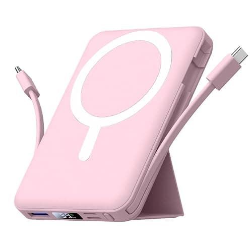 Azmuth Batterie Externe Magnétique Compatible avec MagSafe, 10000mAh sans Fil PowerBank Charge Rapide PD 20W avec 2 Câble et Support et Affichage LED, Compatible iPhone 17/16/15/14/13/Pro/Pro Max/Plus - Image 1