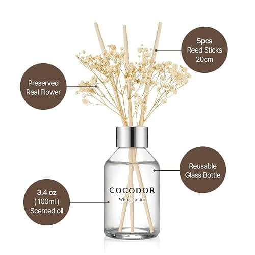 COCODOR Flower Reed Diffuser Set / 3.4oz / Flower Garden/Scent Diffuser with Sticks Home Fragrance Reed Diffuser for Bathroom Shelf Decor - Flower Garden - Flower/3.4Ounce thumbnail 4