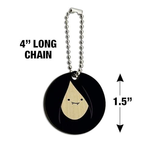 GRAPHICS & MORE Adventure Time Marceline Head Wood Wooden Round Keychain Key Chain Ring thumbnail 3