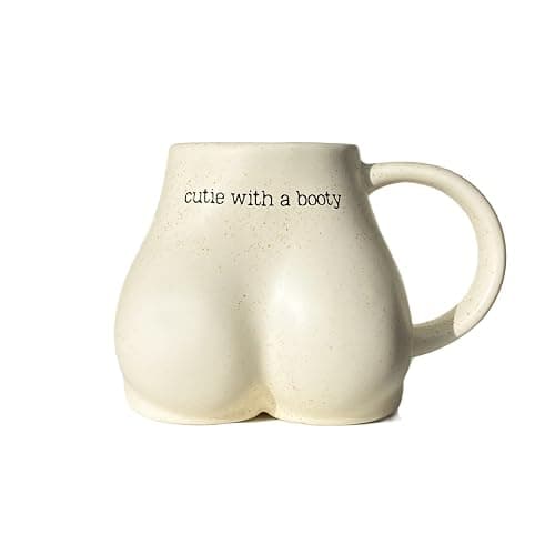Butt Funny Coffee Mug for Women, Mother's Day Gift, Cute Novelty Gifts Butt Shaped 3d Cup, Cute Mugs for Women Booty Mug, Female Body Mug Vase, Funny Mugs for Friends 12oz (Cream) - Image 1