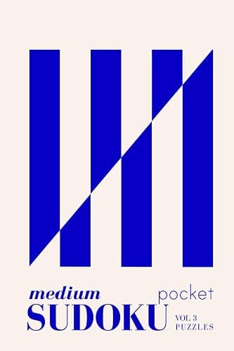Pretty Pocket Sudoku - Medium: The Blue Bauhaus Series: Minimal Small Travel Size Puzzle Book 4*6 Inches | Art Meets Focus - Image 1
