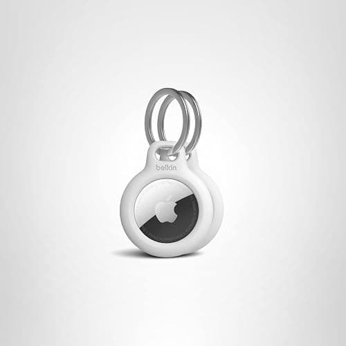 Belkin Apple AirTag Secure Holders with Key Ring - Durable, Scratch-Resistant Case with Open Face & Raised Edges - Protective AirTag Keychain Accessory for Keys, Pets, Luggage, & More - 2-Pack White thumbnail 10