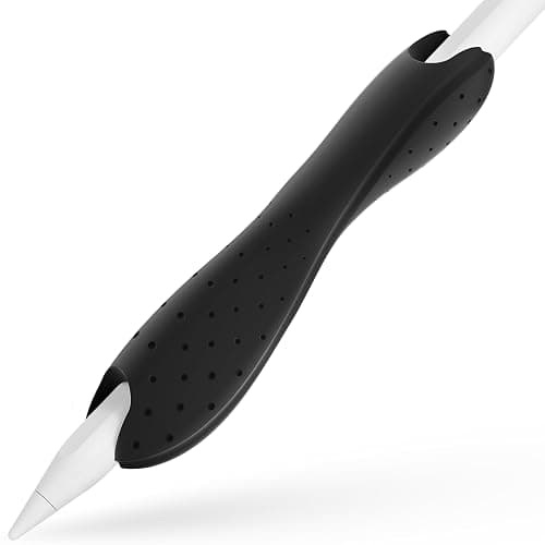 ELETIUO Grip Compatible with Apple Pencil Pro,1st/2nd Generation,USB-C Model,Protective Silicone Sleeve Cover with Anti-Slip Texture,Ergonomic Dual-Head Design,Magnetic Charging and Double Tap,Black - Image 1