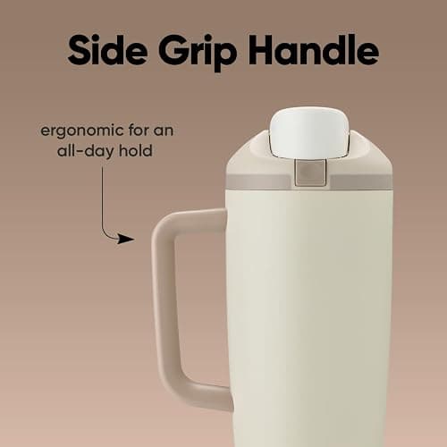 Owala FreeSip Tumbler - Stainless Steel - 40-oz. - Tan (Lightly Toasted) thumbnail 6
