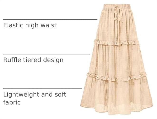 BTFBM Women's Long Summer Skirt 2026 Elegant High Waist Cocktail Party Wedding Guest Dress Flared A-Line Midi Skirts thumbnail 4