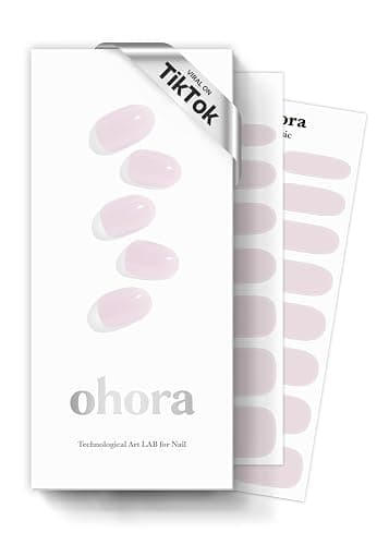 ohora Semi Cured Gel Nail Strips (N Bare Pink) - Works with Any Lamps, Salon-Quality, Long Lasting, Easy to Apply & Remove - Includes 2 Prep Pads, Nail File & Wooden Stick - Image 1