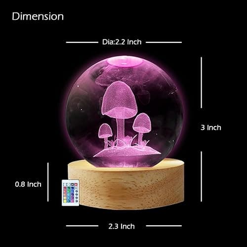 BESTHOME Mushroom Décor Night Lamp Gifts, Small Mushrooms Desk Light Decor for Women Teens Kids Girls Bedroom (16 Color, Remote Control) thumbnail 5
