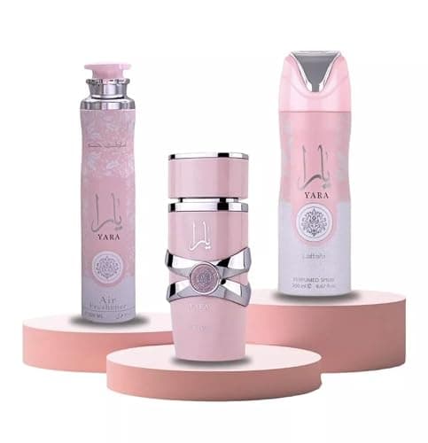 Lattafa Yara Bundle – Eau De Parfum 100ml + Perfumed Body Spray 200ml + Air Freshener 300ml | Long-Lasting Floral Vanilla Scent for Women | Complete Fragrance Set - Image 1