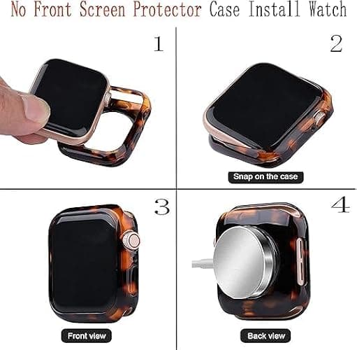 Omter Band with Case Compatible with Apple Watch 49mm 46mm 45mm 44mm 42mm 41mm 40mm 38mm,Women Men Fashion Resin Strap Bumper for iWatch Ultra 3/2/1 Series 11 10 9 8 7 SE 6 5 4 3 2 1 thumbnail 2