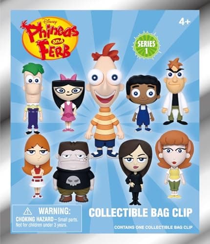 Disney Phineas & Ferb 3D Foam Bag Clip, Series 1 – Blind Bag (ONE Random Figure) Character Keychain/Backpack Accessory | Official Licensed Merchandise thumbnail 2