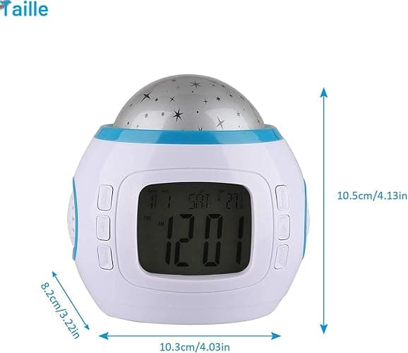 Réveil Enfant Garçons Filles avec Projecteur d'Étoiles Musicale LED Veilleuse Lumière 7 Types de Musique Afficher Date et l'Heure Cadeaux de Anniversaire pour Garçons Filles Bébé thumbnail 2