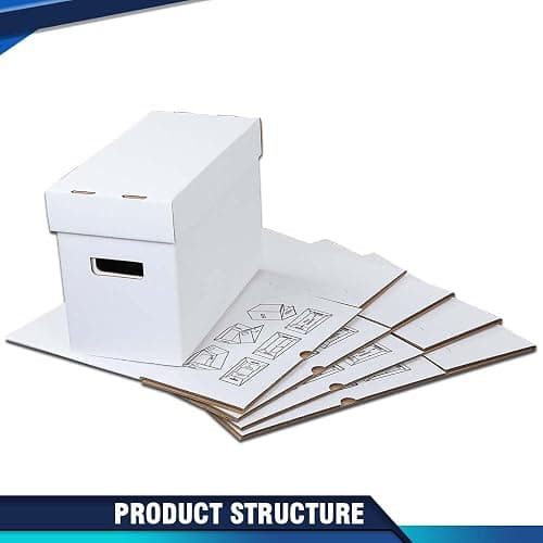 PIT66 5 Pcs Comic Book Storage Boxes, Holds 150-175 Comics Each, Collapsible, Stackable, Moistureproof, White, 15.83"L x 11.42"W x 7.87"H thumbnail 6