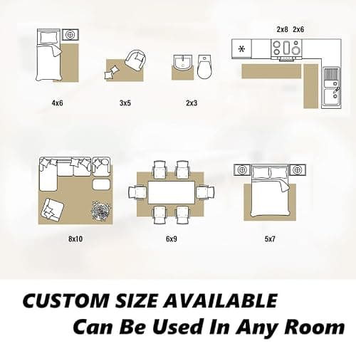 Cestavie Modern Abstract Area Rug Runner Rug 5x11 Feet Custom Size,Non-Shedding Washable Carpet for Bedroom Living Room Dining Room Hallway thumbnail 2