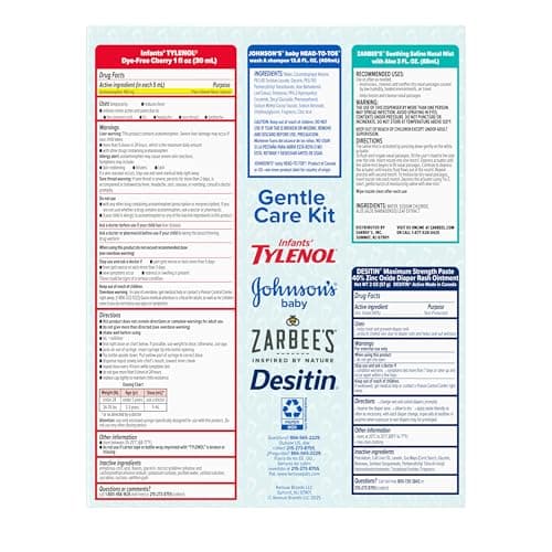 Johnson's Baby Gentle Care Kit with Infants' Tylenol Pain Reliever, Zarbee's Soothing Saline Mist, Desitin Maximum Strength Diaper Rash Ointment & Johnson's Baby Head-To-Toe Wash, 4 Items thumbnail 9