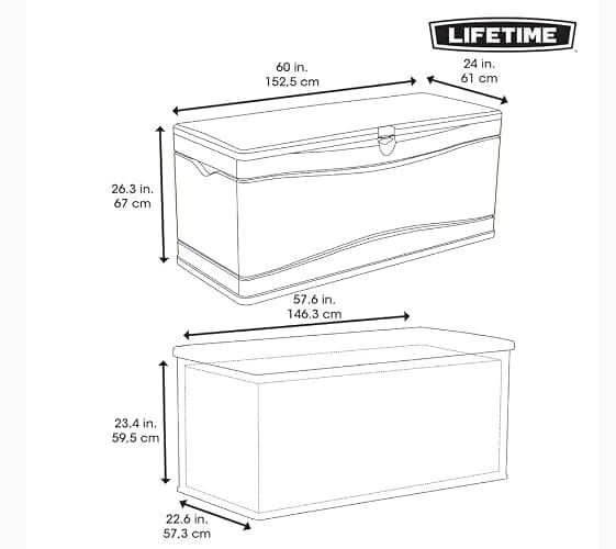 LIFETIME 60012 Extra Large Deck Box, 130 Gallon, Desert Sand/Brown thumbnail 3