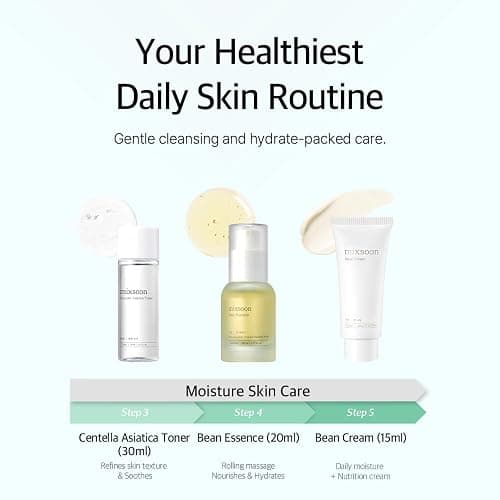 mixsoon Pure Glow Essentials Set-5-Step Skincare Kit - Hydrating Skincare Gift Set, Cleansing Oil, Foam, Toner, Essence, Cream (15ml*1+20ml*3+30ml*1) 105ml / 3.55 Fl. Oz. Korean Glass Skin Care thumbnail 5