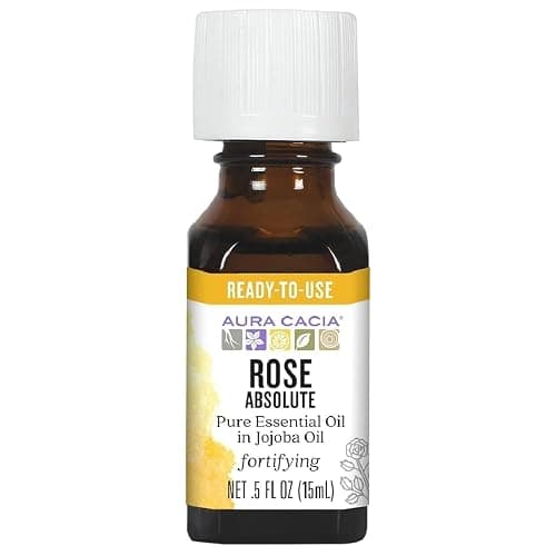 Aura Cacia Rose Absolute Pure essential Oil in Jojoba Oil, 0.5 Ounce. - Rose - 0.5 Fl Oz (Pack of 1) - Image 1
