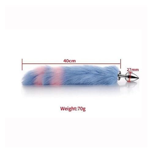 40cm Fox Tail Anal Plug Sexy Plush Cat Ears Headbands Butt Plug Tail Cosplay Sex Toys For Women Anal (Color : F) - F thumbnail 6