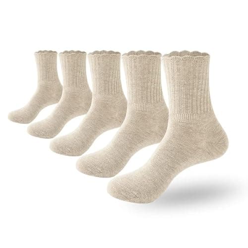 Thin Cashmere Socks, Soft Socks Women Above Crew Socks 5 Pairs Size 5-9 thumbnail 2