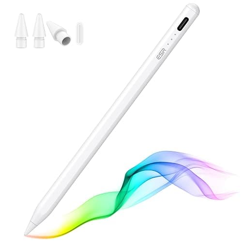 ESR Stift für iPad 2018-2025, Pencil mit Tilt Sensitivity, Palm Rejection, Kompatibel mit iPad 11 (A16)/10. Gen, Air 11"/13", Pro 11"/12,9"/13", Mini 6/5, Weiß - Image 1