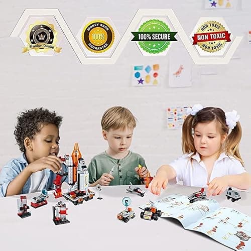 Space Exploration Shuttle Toys for 6 7 8 9 10 11 12 Year Old Boys 12-in-1 STEM Aerospace Building Kit Toy with Heavy Transport Rocket and Launcher Best Gifts for 6-12 Year Old Boys (566 PCS) thumbnail 5