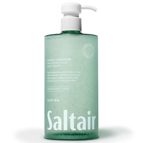 Saltair Hyaluronic Acid Body Serum – Hydrating Body Lotion for Smoother Looking Skin – Sheer Gel Moisturizer with Sodium Hyaluronate & Red Algae – Fragrance-Free HA Hydrator – 13oz Pump Bottle - Image 1