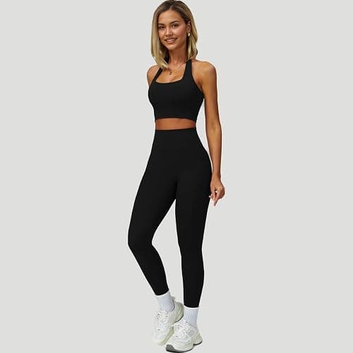Women’s 3 Piece Workout Set – Sports Bra, Leggings & Jacket with Thumbholes – Yoga Outfit Activewear for Gym Running Training thumbnail 5