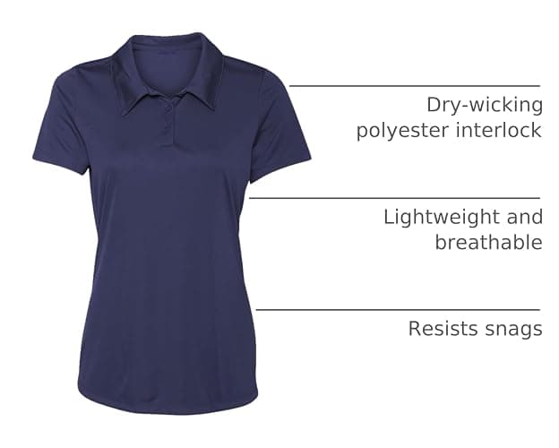Women's Dry-Fit Golf Polo Shirts 3-Button Golf Polo's in 20 Colors XS-3XL Shirt thumbnail 4