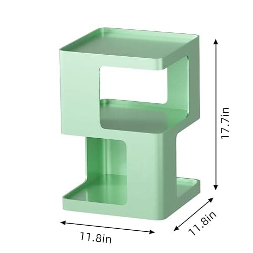 BAOGELIYA Metal Small Nightstands, Modern Side Table with 3 Tiers Storage, Green End Table for Couch, Living Room Bedroom, Bedside Tables No Assembly Required thumbnail 2