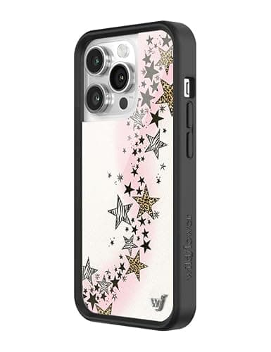 Wildflower Cases - Compatible with iPhone 14 Pro | Protective Black Bumper, 4ft Drop Test Certified, Women Owned Small Business | Stars Animal Leopard Zebra Print Trendy Cute | Collab - Katie Fang thumbnail 2
