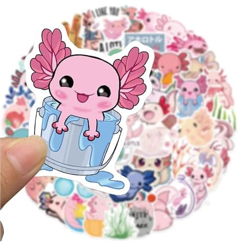 Axolotl Stickers |50PCS| Cute Reptiles Stickers, Waterproof Stickers Pack Decals for Laptop Water Bottles Bike Skateboard Luggage Scrapbook Computer, DIY Decoration as Gifts for Teens Adult thumbnail 3