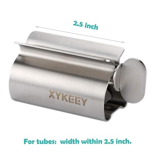 XYKEEY Set of 2 Toothpaste Squeezer Rollers, Metal Toothpaste Tube Wringer Seat Holder Stand (Stainless Steel) thumbnail 5